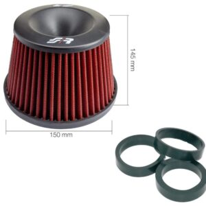 Filtro Aria Conico in Cotone Nero/Rosso Entrata Ø77mm 157x145mm Simoni Racing