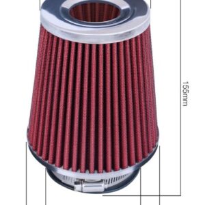 Filtro Aria Biconico in Cotone Nero/Rosso Entrata Ø77mm 120x155mm Simoni Racing