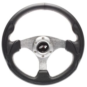 Volante Interlagos Nero Ecopelle nera Cucitura Nera Ø320mm Simoni Racing