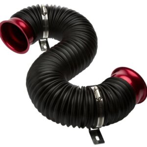 Tubo di Aspirazione per Filtro Aria Nero/Rosso con Raccordi Ø76mm Simoni Racing