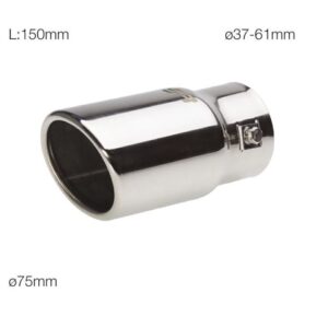Terminale Rotondo Inclinato Acciaio Inox Entrata Ø37-61 Universale Simoni Racing