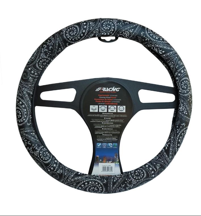 Coprivolante Black Bandana in Ecopelle Nera per Volanti Ø37-39 Simoni Racing