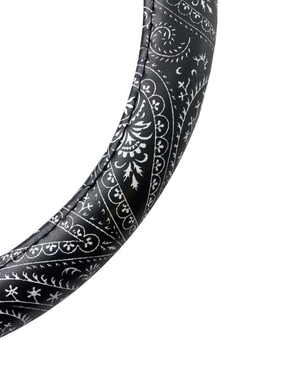 Coprivolante Black Bandana in Ecopelle Nera per Volanti Ø37-39 Simoni Racing - immagine 3