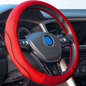 Coprivolante Pretty Red Ecopelle Rossa Inserti Neri per Volanti Ø37-39 Simoni Racing