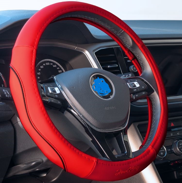 Coprivolante Pretty Red Ecopelle Rossa Inserti Neri per Volanti Ø37-39 Simoni Racing