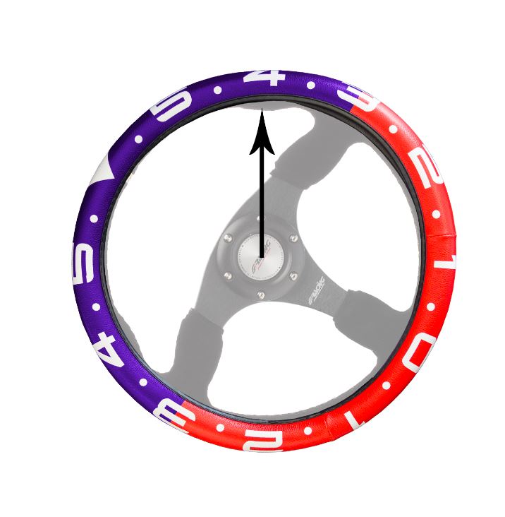 Coprivolante Clock in Ecopelle Rossa/Blu per Volanti Ø37-39 Simoni Racing - immagine 2