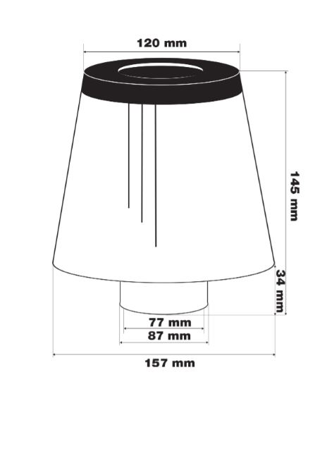 Filtro Aria Conico in Cotone Nero/Rosso Entrata Ø77mm 157x145mm Simoni Racing - immagine 5