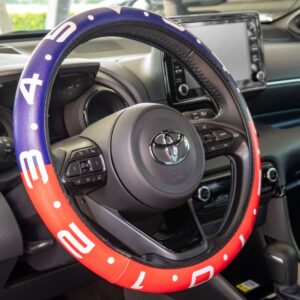 Coprivolante Clock in Ecopelle Rossa/Blu per Volanti Ø37-39 Simoni Racing