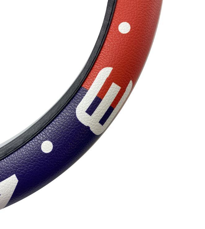 Coprivolante Clock in Ecopelle Rossa/Blu per Volanti Ø37-39 Simoni Racing - immagine 5
