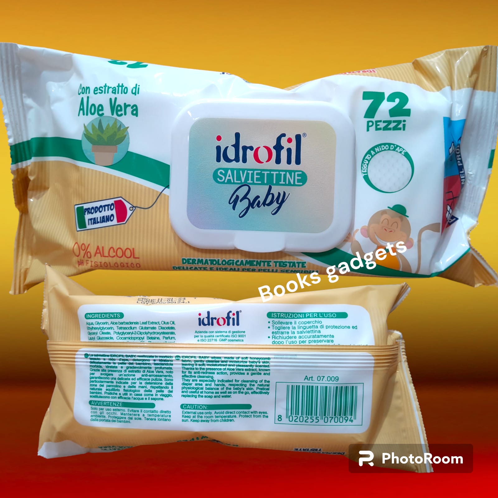 1 Confezione (72 Salviette) Idrofil Salviettine Baby Detergenti con Estratto di Aloe Vera