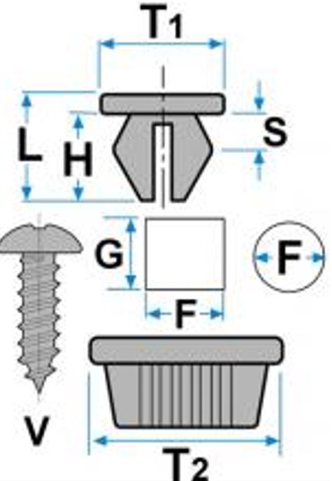 Per Fiat Vari Modelli Kit 100 pz Madrevite in Plastica x Rivestimenti e Ripari - immagine 2