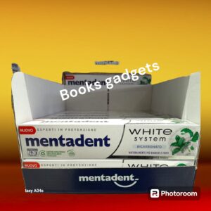 24 pezzi Mentadent Dentifricio White System Bicarbonato Denti Bianchi e Forti 75ml