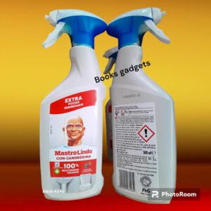 9 Flaconi Mastrolindo Spray Sgrassatore con Candeggina Profumo Eucalipto 500ml