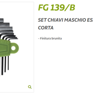 Set 10 Chiavini Chiavi Esagonali a L Maschio Finitura Brunita Fasano Tools