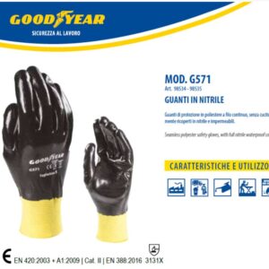 Guanti Protettivi da Lavoro in Nitrile 100%. Impermeabili e Traspiranti Tg.10 (XL)