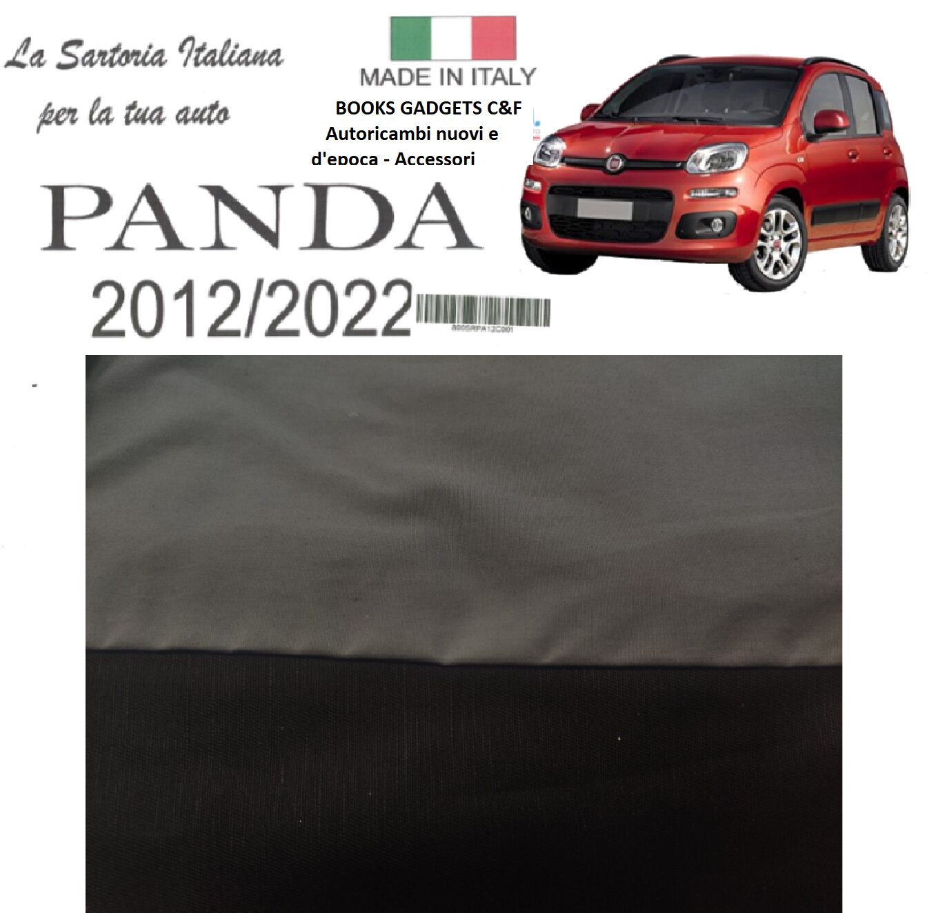 Per Fiat Panda 2012-2022 Serie Fodere Coprisedili Grigio/Nero Ant/Post. Made in Italy