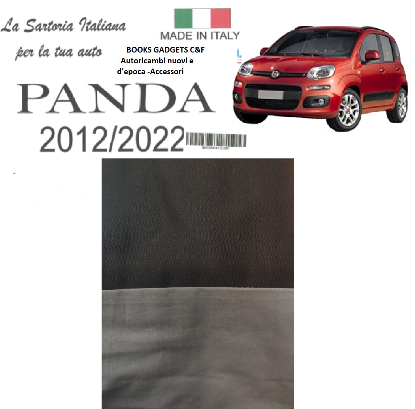 Per Fiat Panda 2012-2022 Serie Fodere Coprisedili Nero/Grigio Ant/Post. Made in Italy