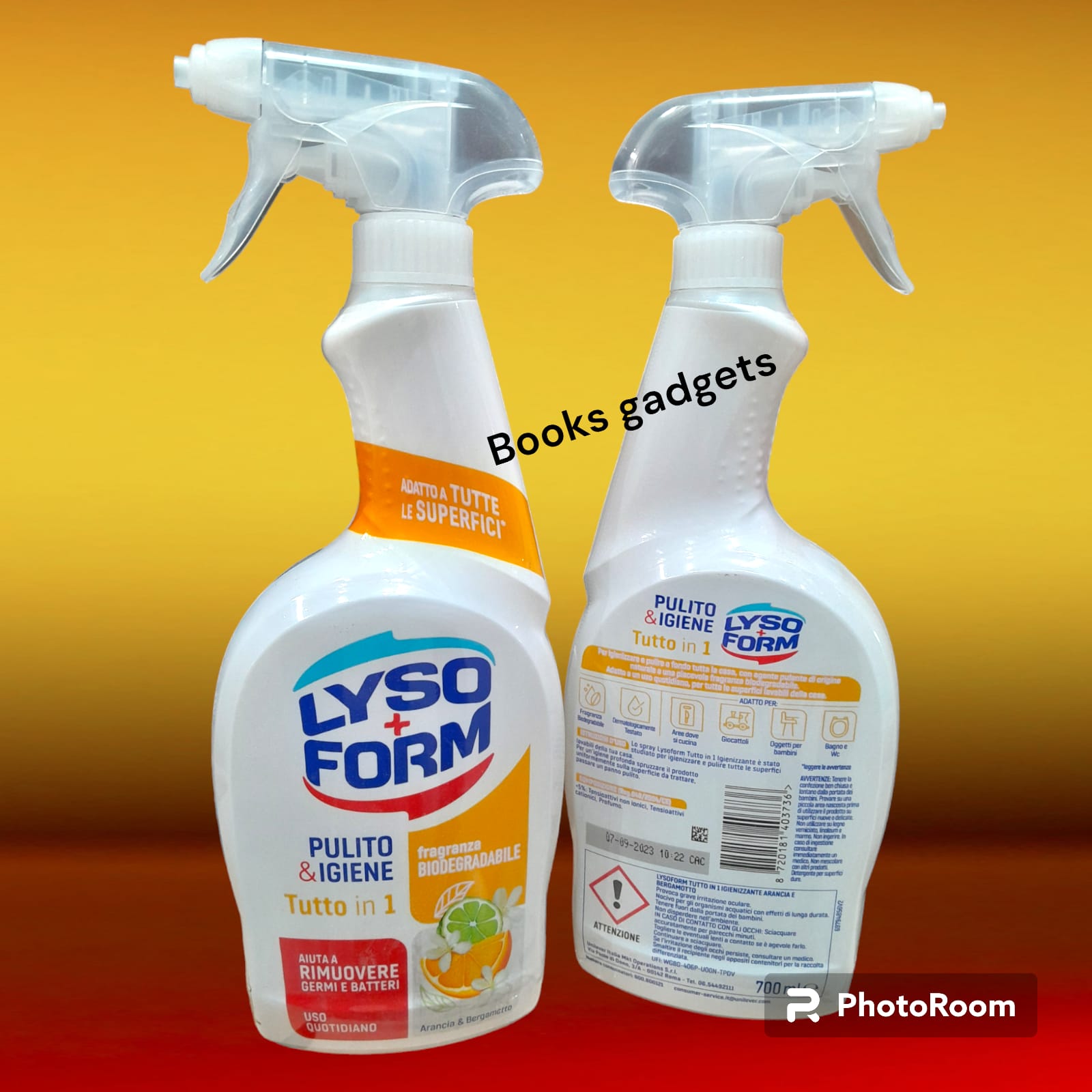 11 Flaconi Lysoform Spray Pulito & Igiene Arancio e Bergamotto Sgrassatore Rimuove i Germi