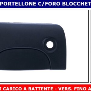 Per Nissan Kubistar dal 2004 Maniglia Esterna Portellone Post. Sx=Dx Nera C/Foro