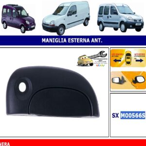 Per Nissan Kubistar dal 2004 Maniglia Esterna Apriporta Ant. Sx Nera C/Foro Blocchetto