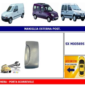 Per Nissan Kubistar dal 2004 Maniglia Esterna Porta Scorrevole Posteriore Sx Nera