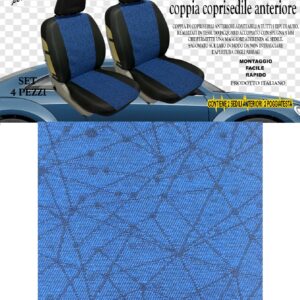 Coppia Coprisedili Anteriori Universali Accoppiati BLU Made in Italy