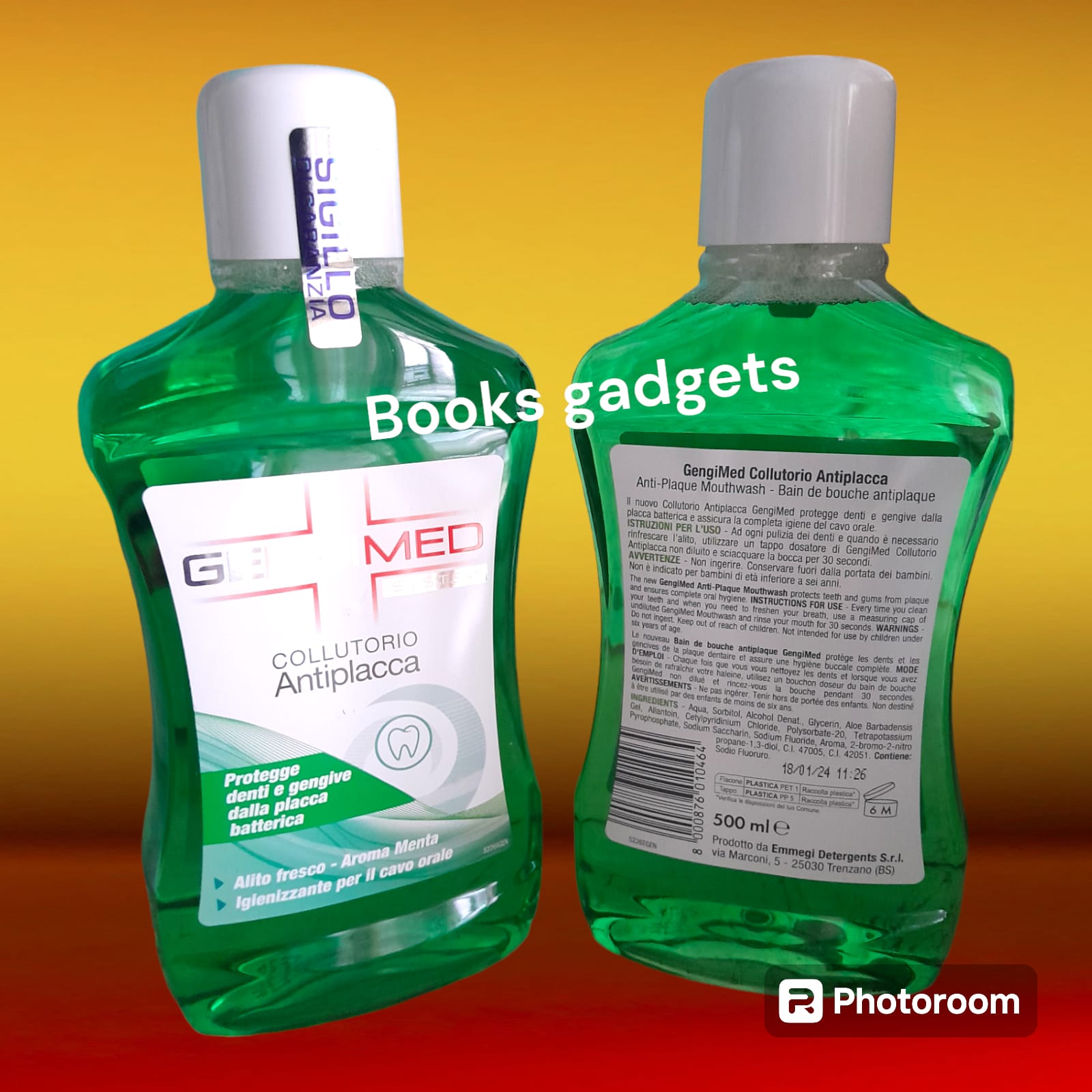 10 Flaconi Gengimed Colluttorio Anti-Placca Protegge Denti e Gengive 500ml