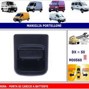 Per Nissan Interstar 10/1998-12/2003 Maniglia Portellone Dx=Sx Porta di Carico a Battente Nera