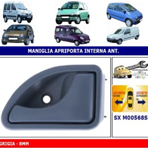 Per Nissan Kubistar dal 2004 Maniglia Interna Apriporta Anteriore Sx Grigia 8mm