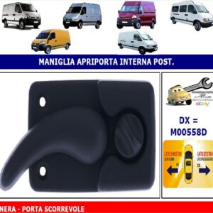 Per Nissan Interstar 01/2004-12/2009 Maniglia Apriporta Interna Dx Porta Scorrevole Nera