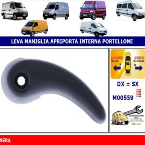 Per Nissan Interstar 01/2004-12/2009 Leva Maniglia Apriporta Interna Dx=Sx Portellone Nera