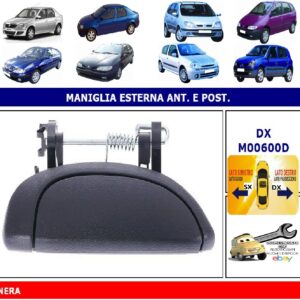 Per Dacia Logan 01/2006-10/2008 Maniglia Apriporta Esterna Anteriore Dx Nera