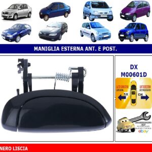 Per Dacia Logan 01/2006-10/2008 Maniglia Apriporta Esterna Anteriore Dx Nera Liscia