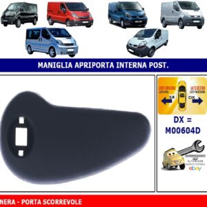 Per Nissan Primastar 04/2001-10/2007 Maniglia Interna Apriporta Porta Scorrevole Dx Nera