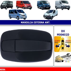 Per Nissan Primastar 04/2001-10/2007 Maniglia Esterna Apriporta Anteriore Dx Nera