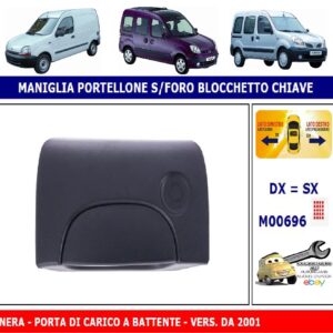 Per Nissan Kubistar dal 2004 Maniglia Esterna Portellone Porta Carico Battente Dx=Sx Senza Foro Nera