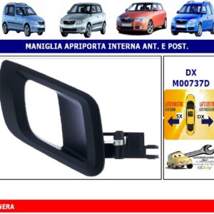 Per Skoda Fabia 04/2010-12/2014 Maniglia Apriporta Interna Posteriore Dx Nera