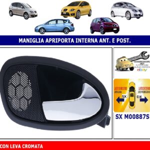Per Seat Altea dal 05/2009 Maniglia Interna Apriporta Anteriore Sx Leva Cromata