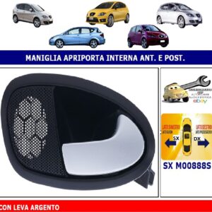 Per Seat Altea dal 05/2009 Maniglia Interna Apriporta Posteriore Sx Leva Argento