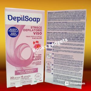 1 Confezione Depilsoap (20 Strisce Depilatorie + 4 Salviette) VISO per Pelli Sensibili
