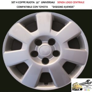 349 475.16 COPRICERCHI 15" PER TOYOTA AVENSIS SENZA LOGO