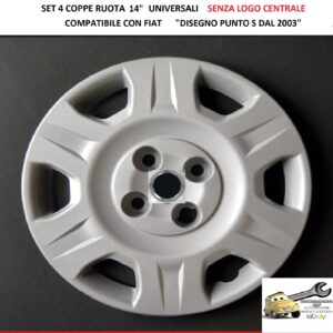 349 711.14 COPRICERCHI 14" PER FIAT PUNTO S DAL 2003 SENZA LOGO