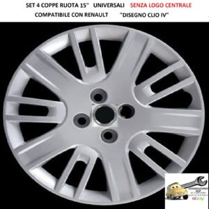 349 733.15 COPRICERCHI 15" PER FIAT DOBLO DAL 2006 SENZA LOGO
