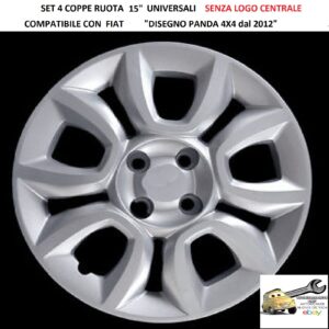 Per Fiat "Disegno Panda 4x4 dal 2012" Set 4 Copricerchi 15" Universali SENZA LOGO