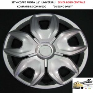 349 777.16 COPRICERCHI 16" PER IVECO DAILY SENZA LOGO
