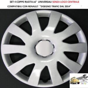 349 825.16 COPRICERCHI 16" PER RENAULT TRAFIC DAL 2014 SENZA LOGO