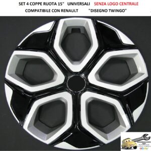 349 833.15 COPRICERCHI 15" PER RENAULT TWINGO SENZA LOGO