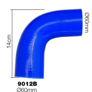 989 9012B Manicotto Manitor Curva 90° Silicone Blu Rinforzato Interno Ø60mm Simoni Racing