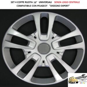 349 836.16 Per PEUGEOT"Disegno "EXPERT" Set 4 Copricerchi 16" Universali SENZA LOGO