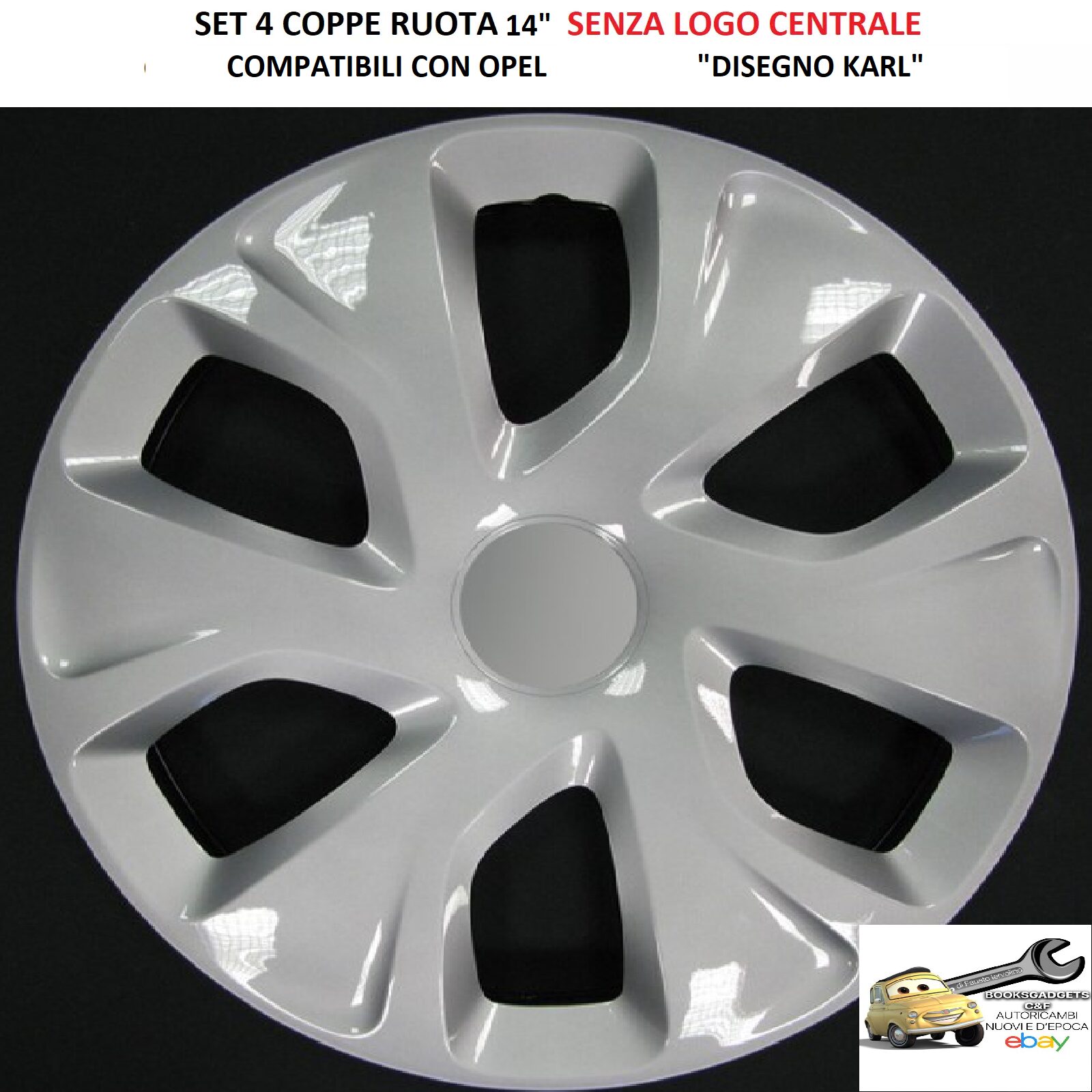 Per OPEL "Disegno KARL" Set 4 Copricerchi 14" Universali SENZA LOGO